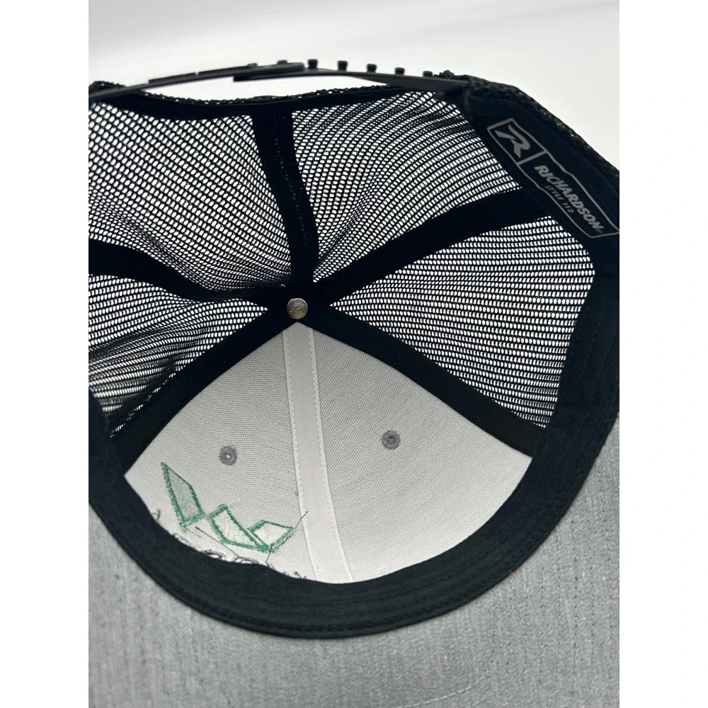 Richardson 112 Trucker Hat Wesco Logo Heather Grey Black‎ Snapback Mesh Cap